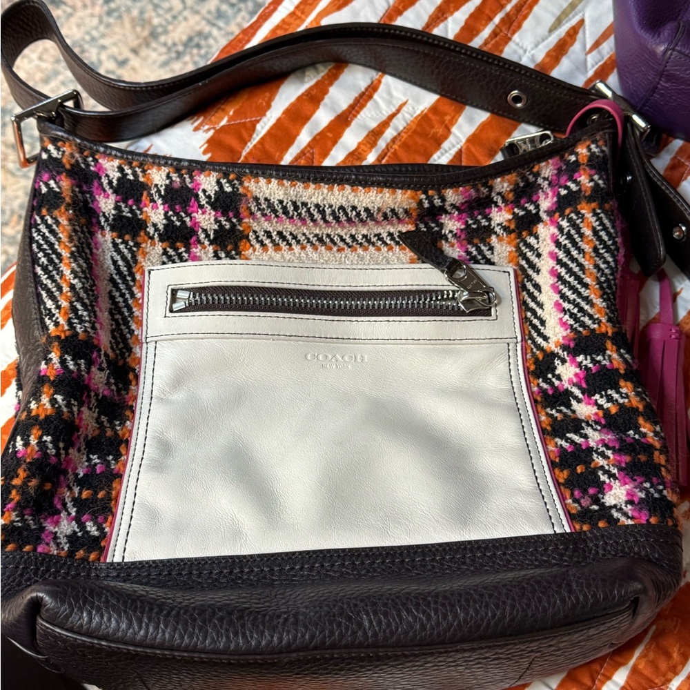Coach Legacy Duffle Plaid Shoulder Bag